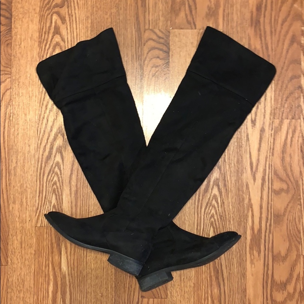 Thigh high suede boot